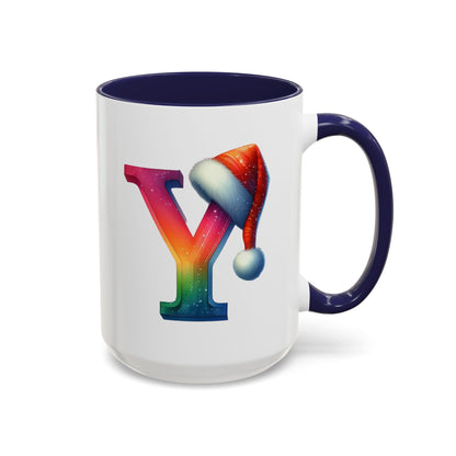 "Y" Christmas Alphabet Letter - Holiday Gift Mug (11, 15oz)