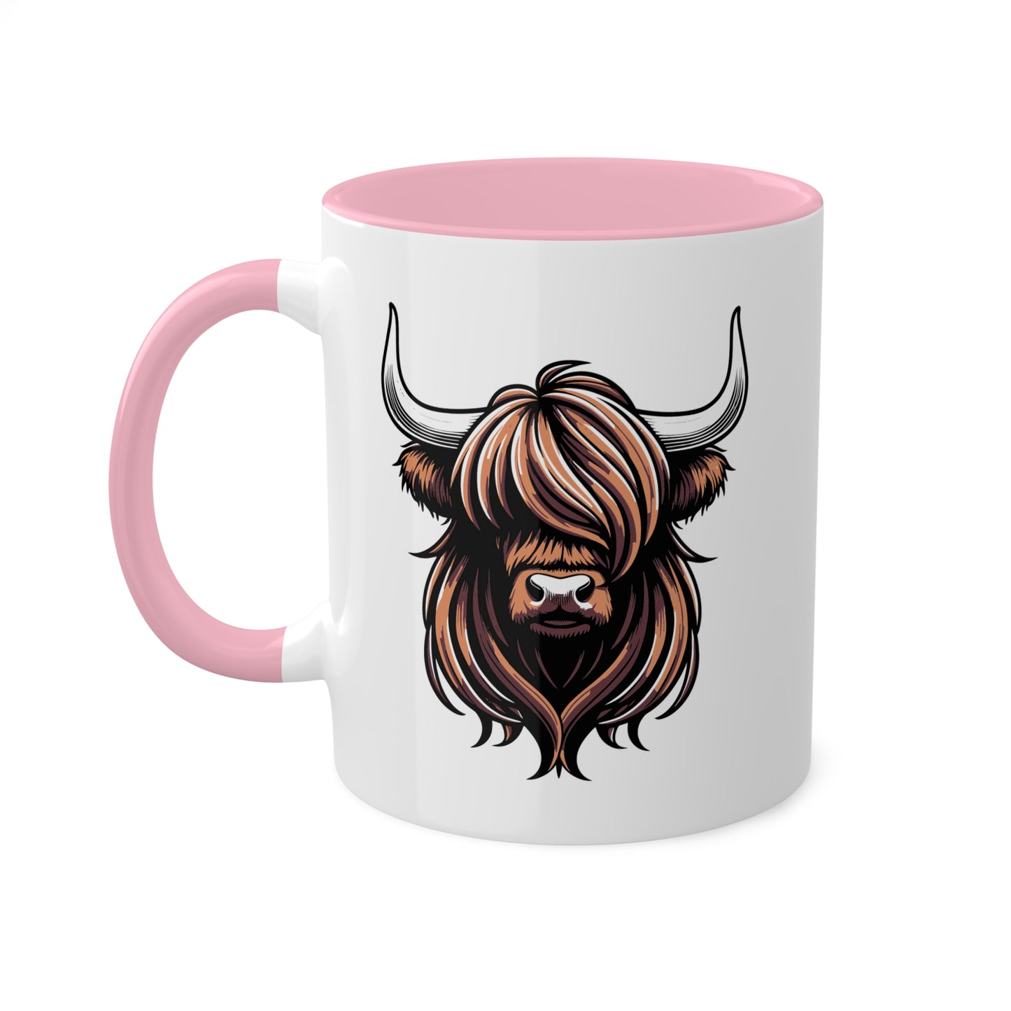 Vaca de las Tierras Altas: linda y sencilla: taza colorida de 11 oz