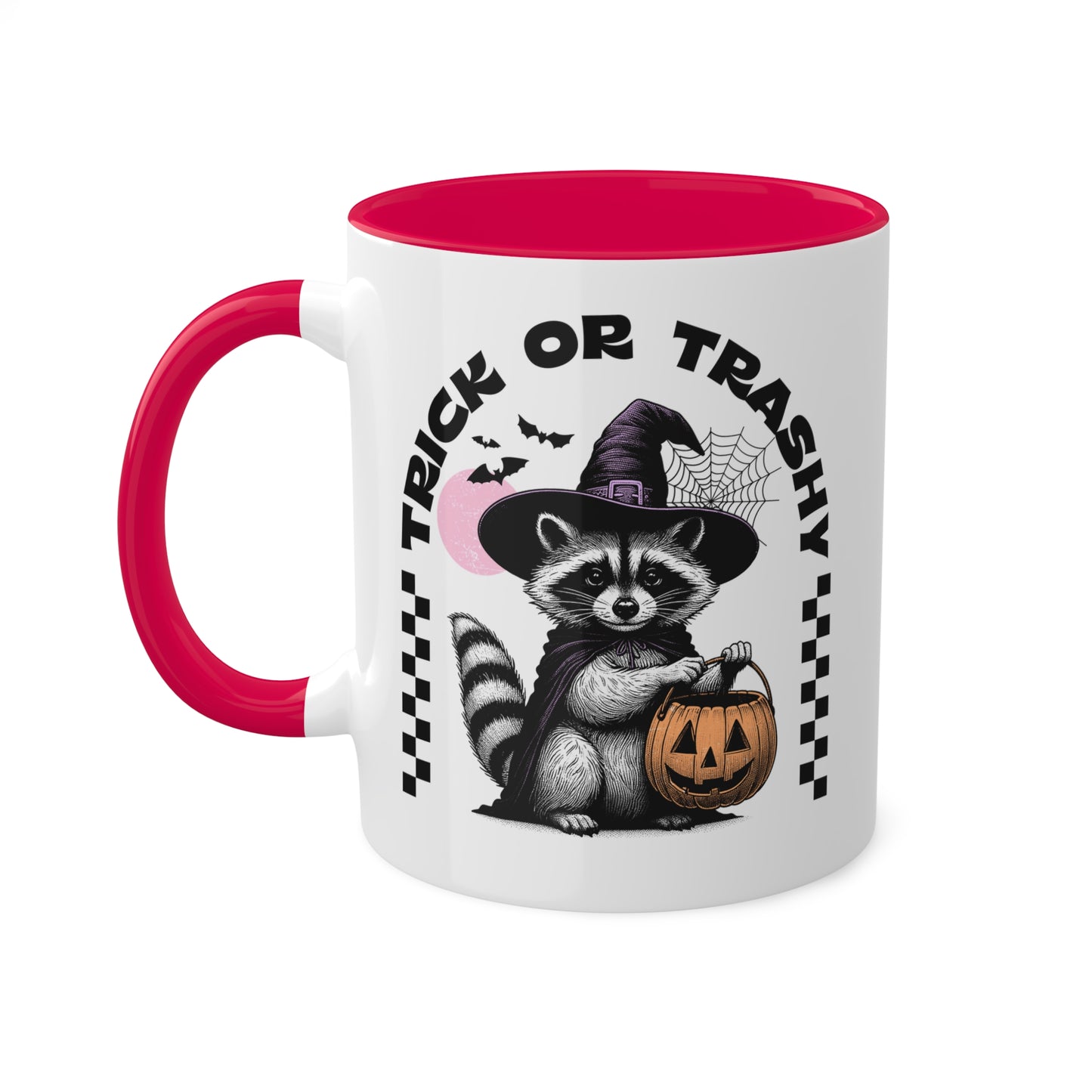 Trick Or Trashy With Cute Raccoon - 11oz Colorful Halloween Mug