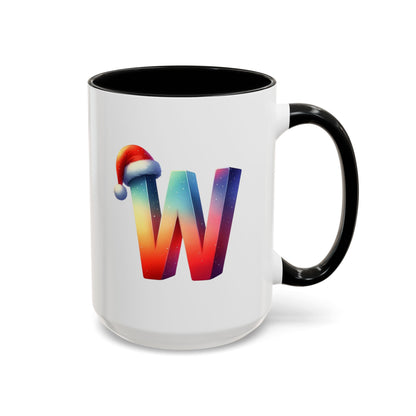 Taza con la letra "W" del alfabeto navideño (11, 15 oz)