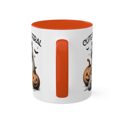 Cute But Feral With Adorable Raccoon - 11oz Colorful Halloween Mug