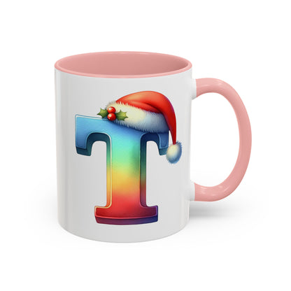 "T" Christmas Alphabet Letter - Holiday Gift Mug (11, 15oz)