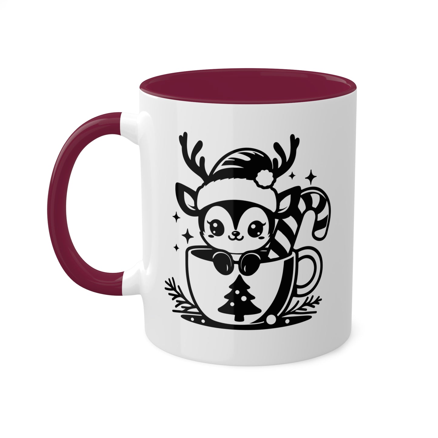 Cute Christmas Cartoon Reindeer - 11 oz Holiday Gift Mug