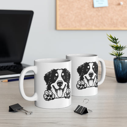 Taza de cerámica de 11 oz con diseño de perro de montaña bernés