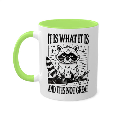 It Is What It Is And It Is Not Great With Adorable Raccoon - 11oz Colorful Mug