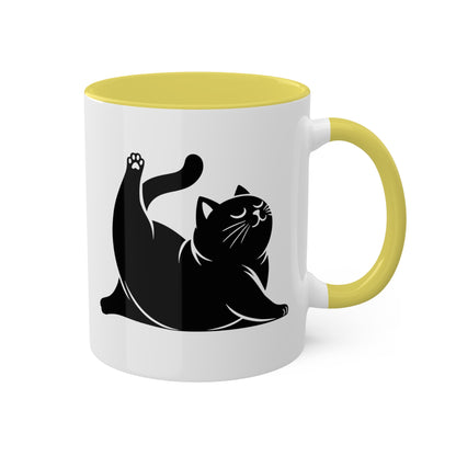 Cute Yoga Cat Stretching - 11oz Colorful Mug