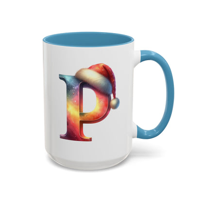 Taza con la letra "P" del alfabeto navideño (11, 15 oz)