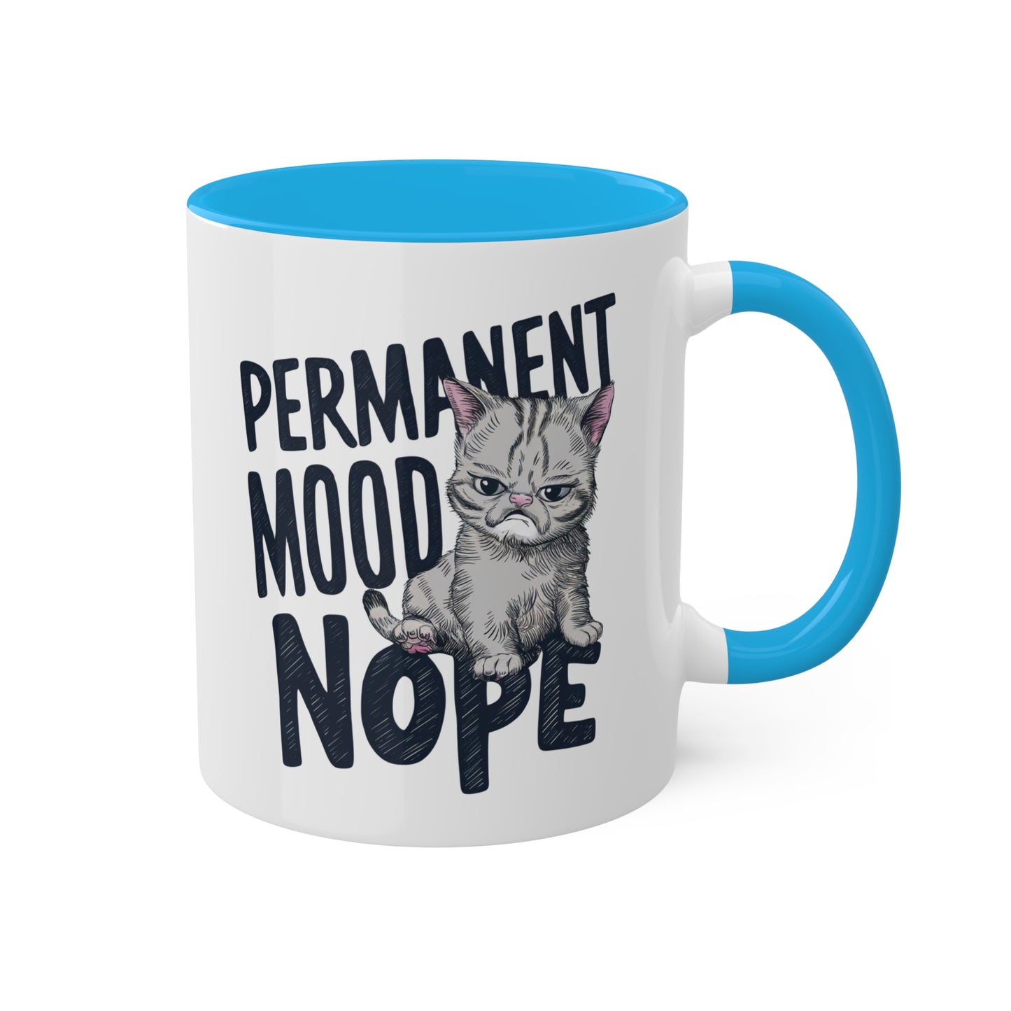 ESTADO DE ÁNIMO PERMANENTE Nope - Taza de café colorida de 11 oz