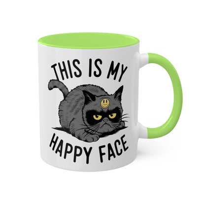 Esta es mi cara feliz - Taza de café colorida de 11 oz