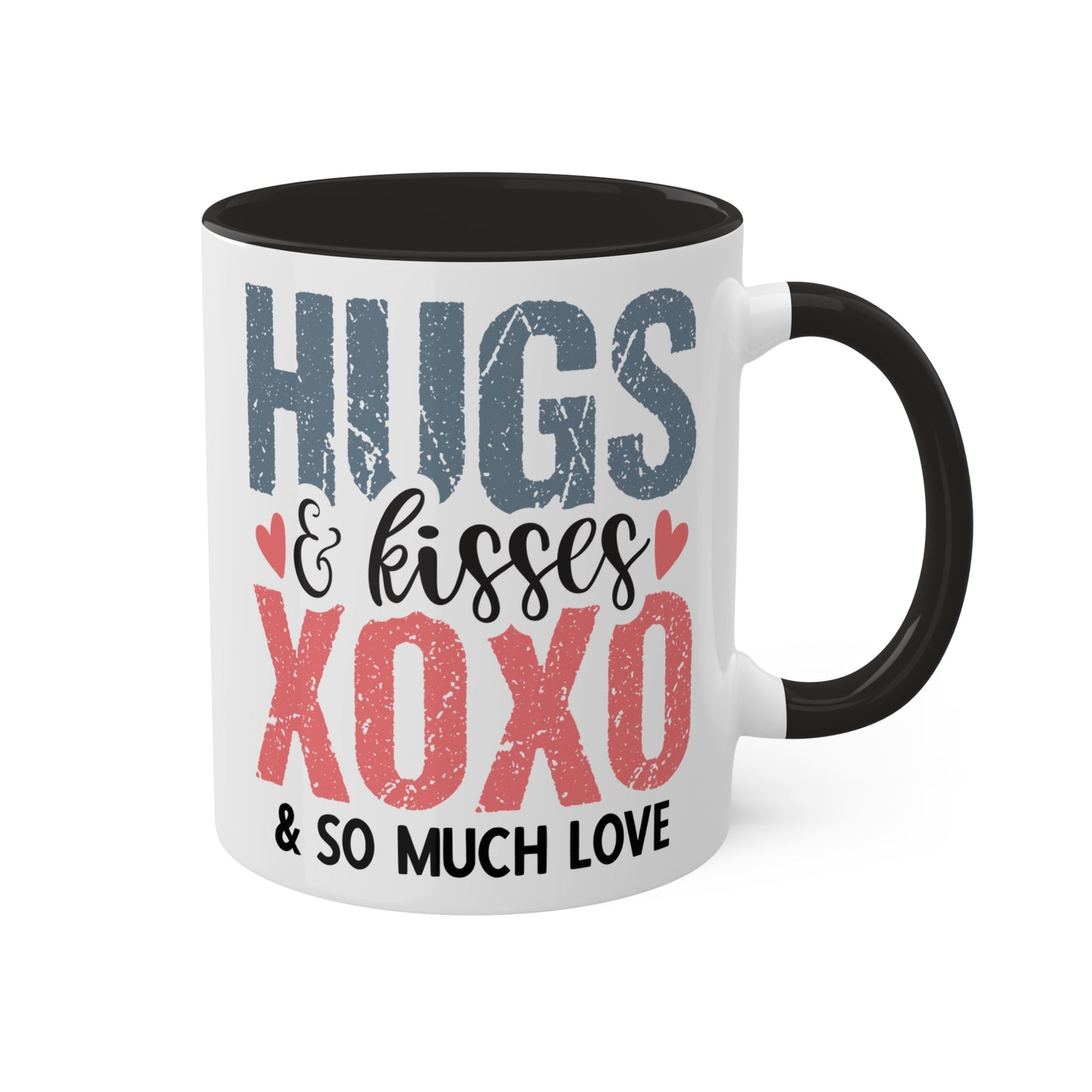 Hugs & Kisses XOXO & So Much Love - 11oz Colorful Valentine's Day Gift Mug