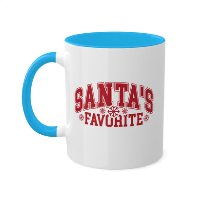 Taza de regalo navideña de 11 oz con el favorito de Santa