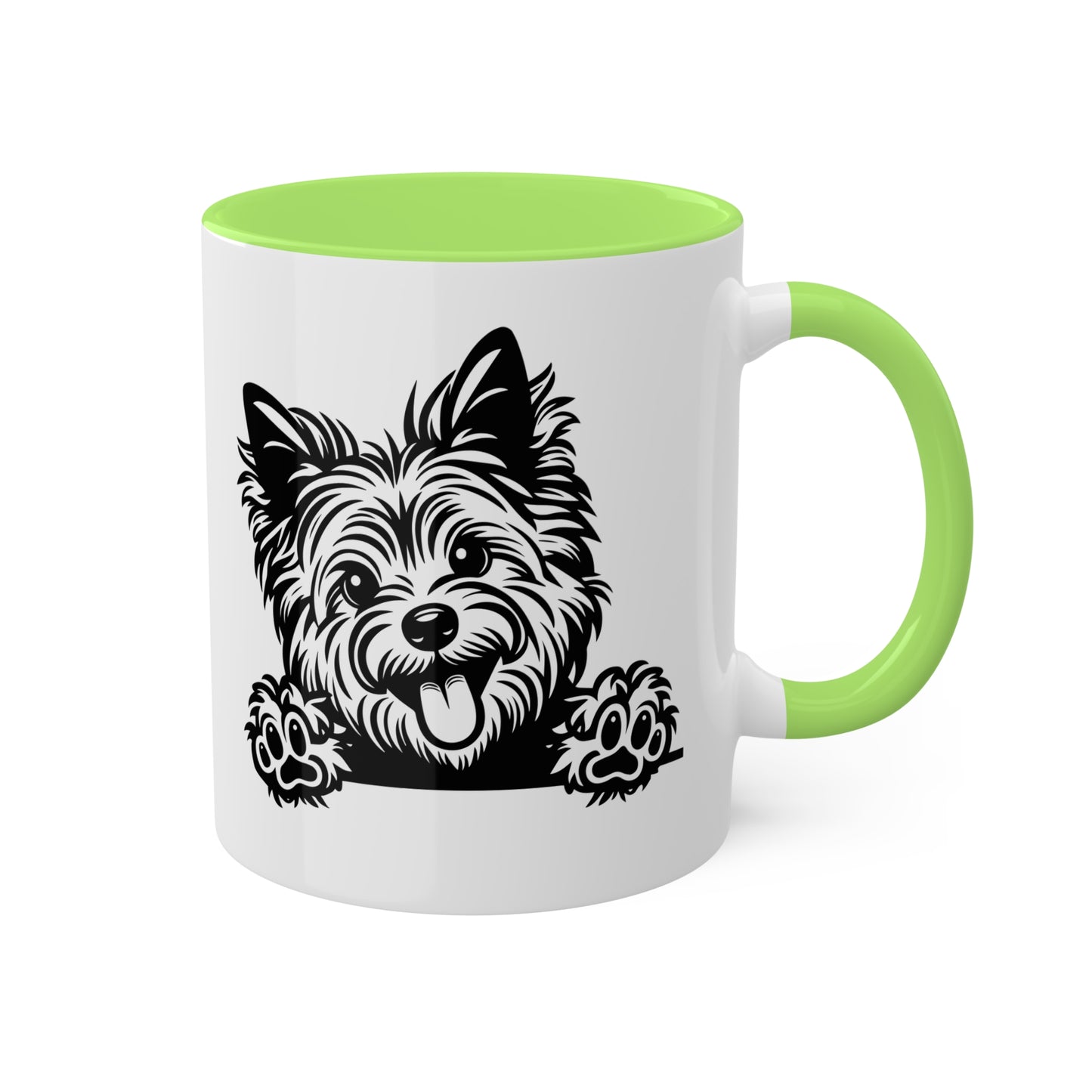 Taza de café con cara de perro terrier australiano, regalo, taza colorida de 11 oz