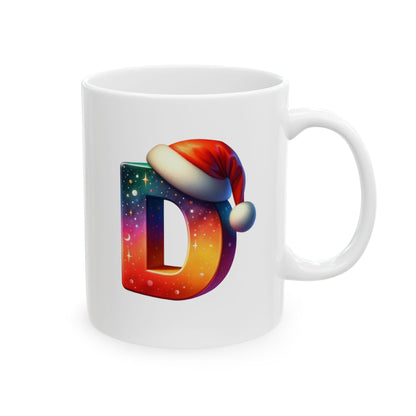 "D" Christmas Alphabet Letter - Holiday Gift Mug (11oz, 15oz)