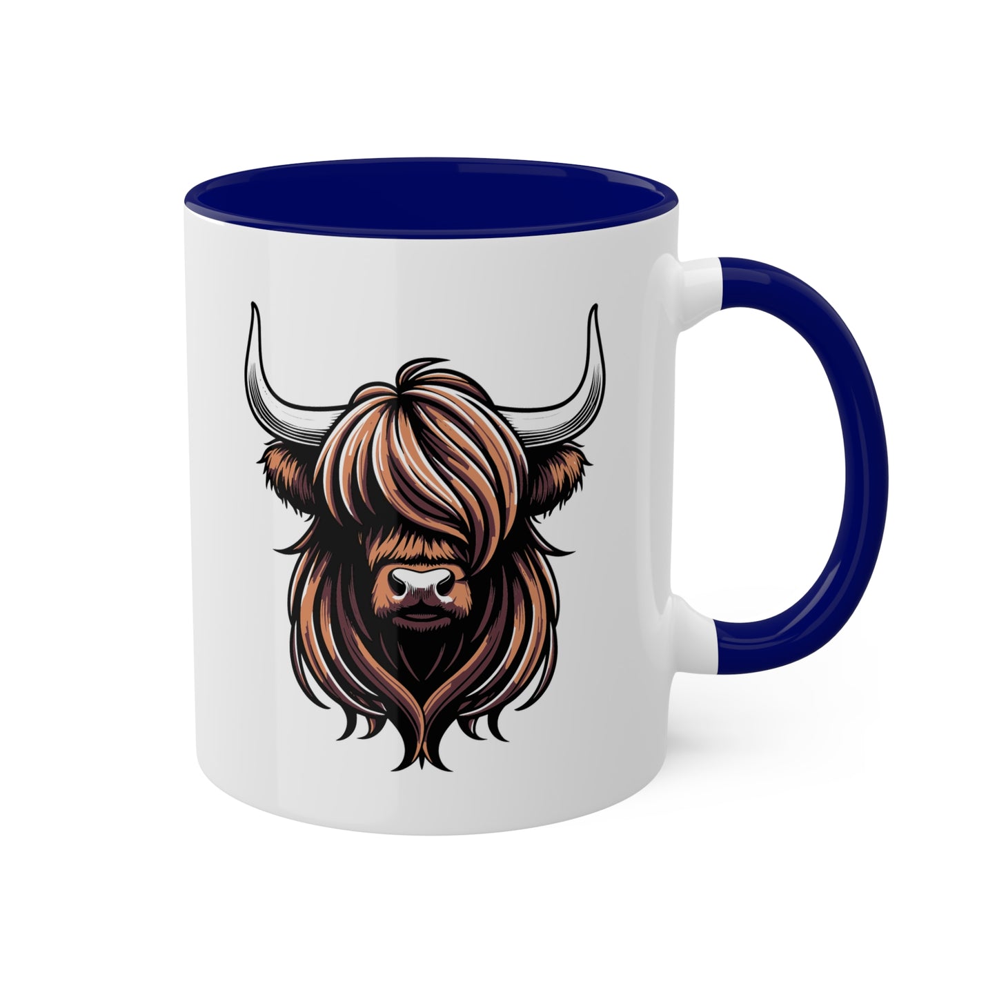 Vaca de las Tierras Altas: linda y sencilla: taza colorida de 11 oz