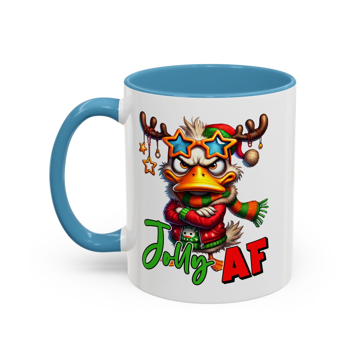 Jolly AF - Funny Christmas Duck Holiday Gift Mug (11oz, 15oz)