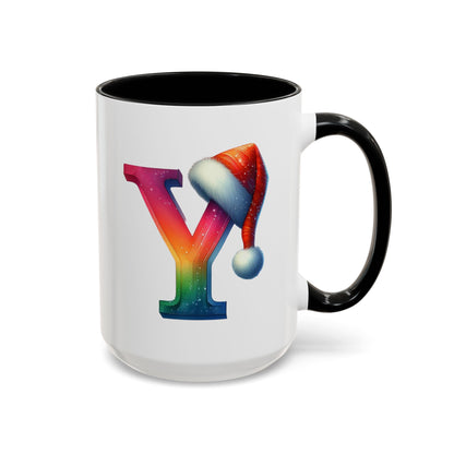 "Y" Christmas Alphabet Letter - Holiday Gift Mug (11, 15oz)