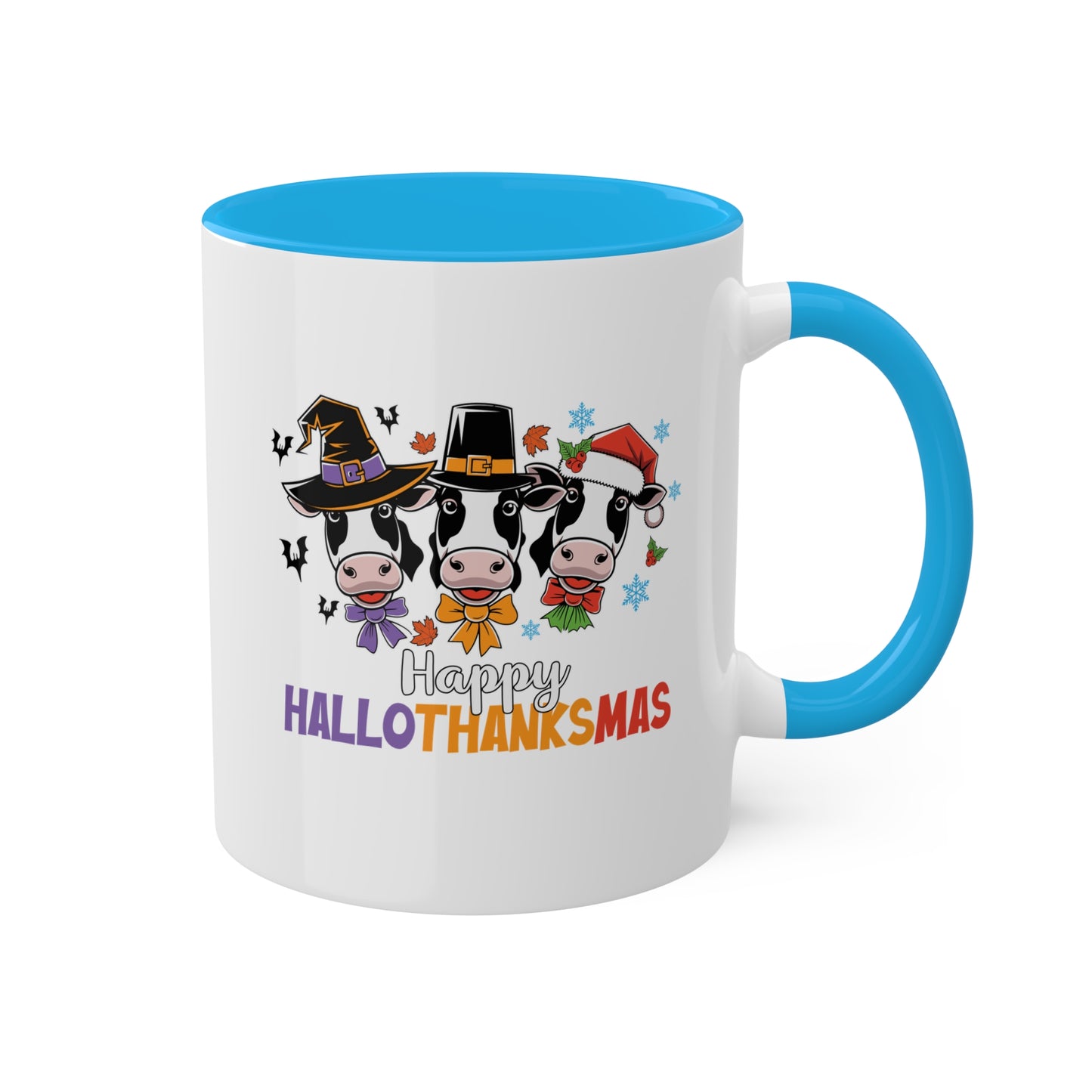 FELIZ DIA DE SAN VALENTÍN CON TRES LINDAS VACAS - Taza colorida de 11 oz