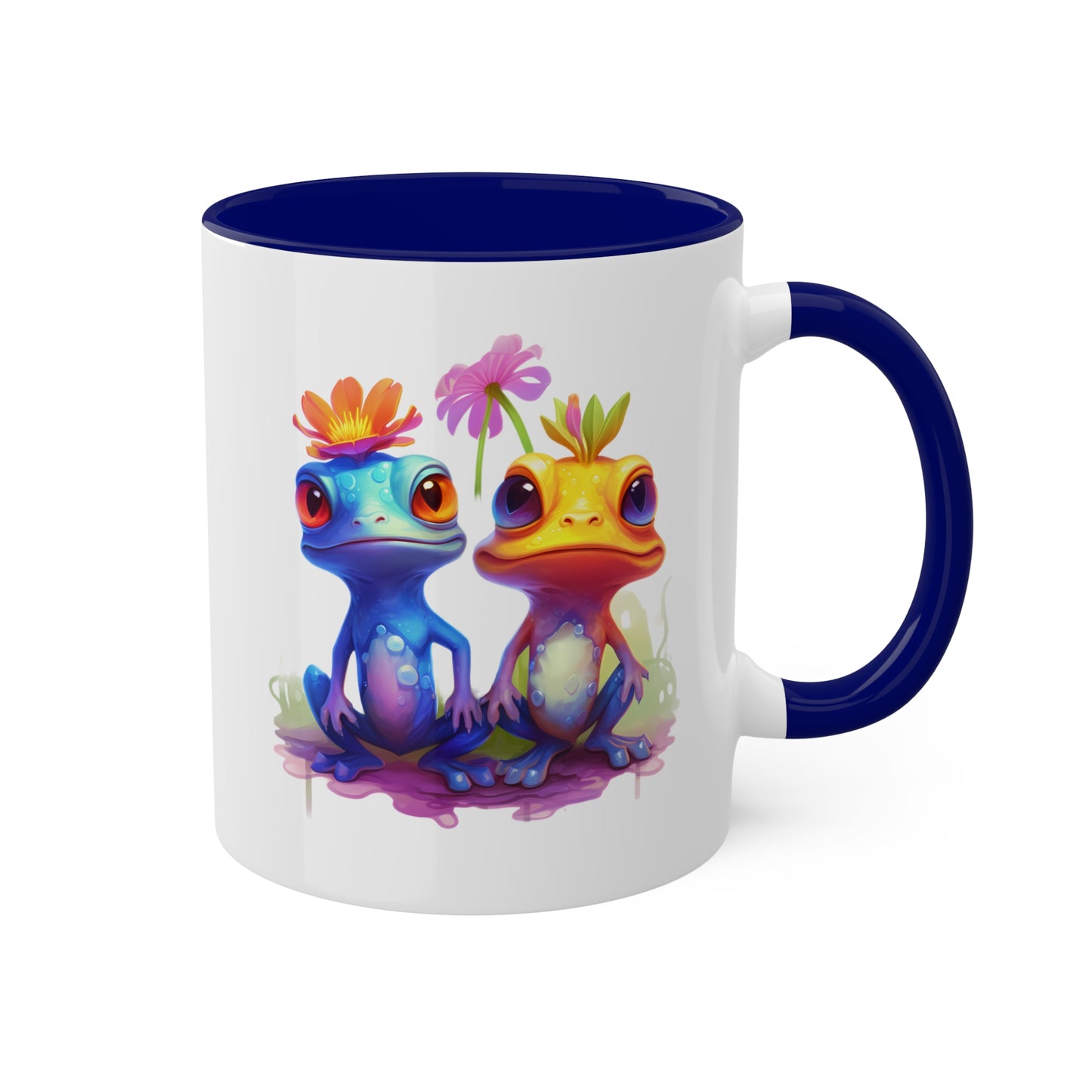 Two Cute Little Frogs Sitting - 11 oz Colorful Coffee Mug