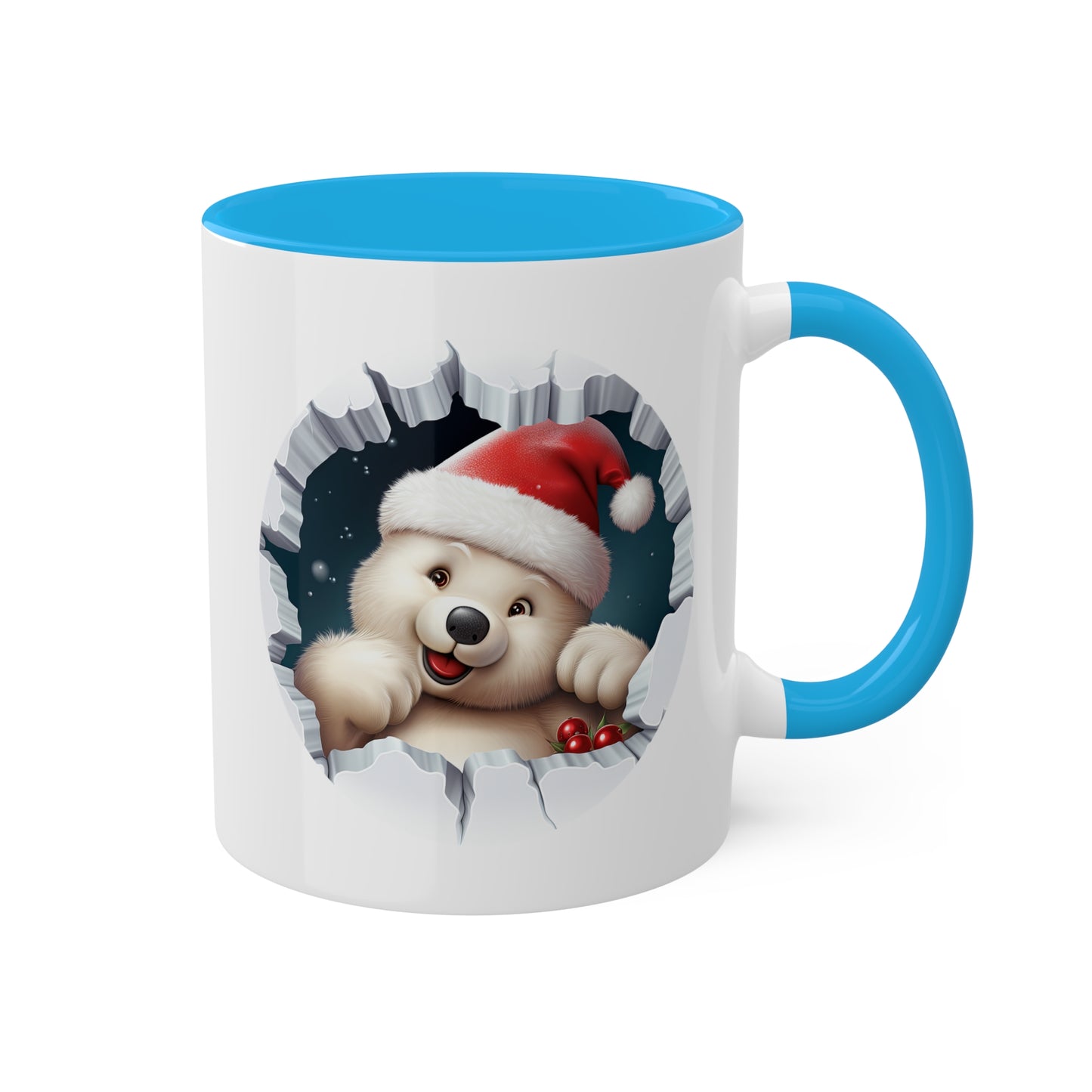 Lindo oso polar navideño: taza de regalo navideña de 11 oz