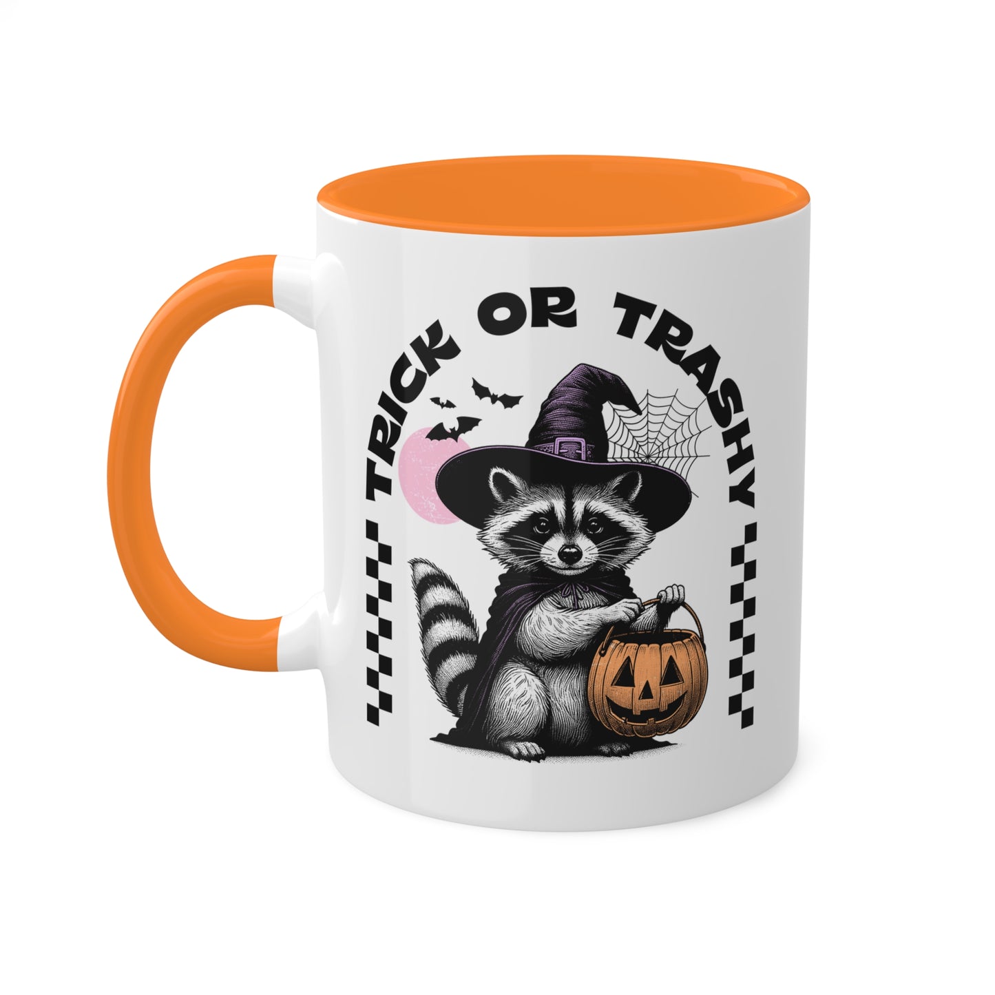 Trick Or Trashy With Cute Raccoon - 11oz Colorful Halloween Mug