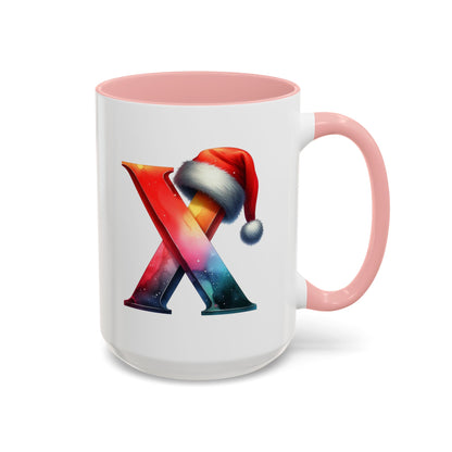 Taza con la letra "X" del alfabeto navideño (11, 15 oz)