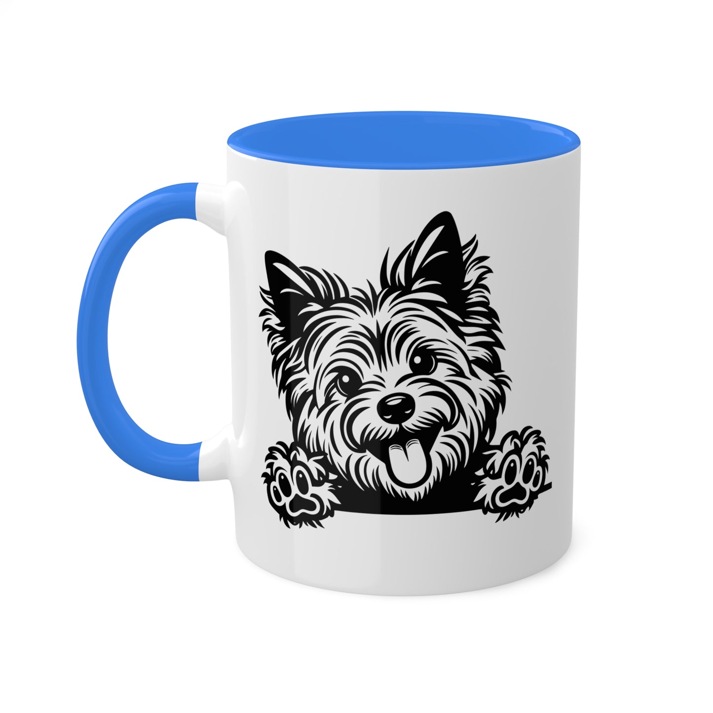 Taza de café con cara de perro terrier australiano, regalo, taza colorida de 11 oz