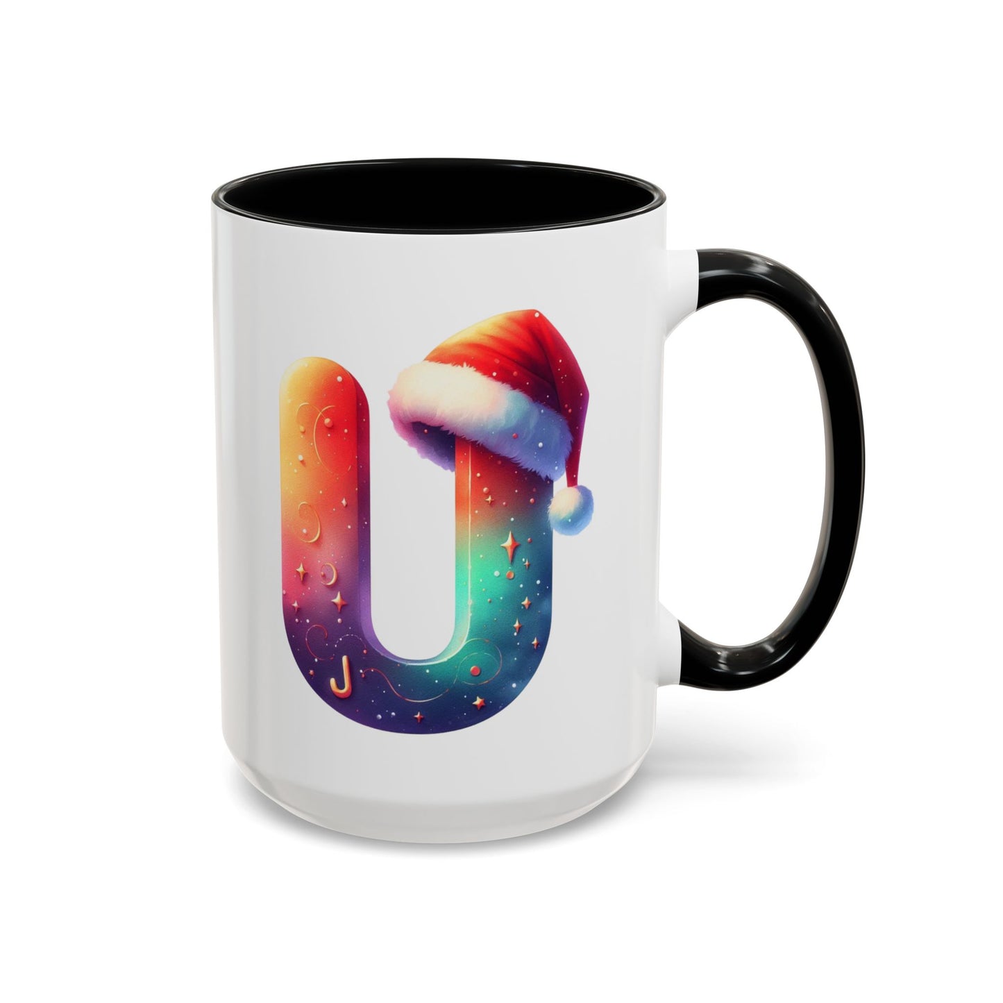 "U" Christmas Alphabet Letter - Holiday Gift Mug (11, 15oz)