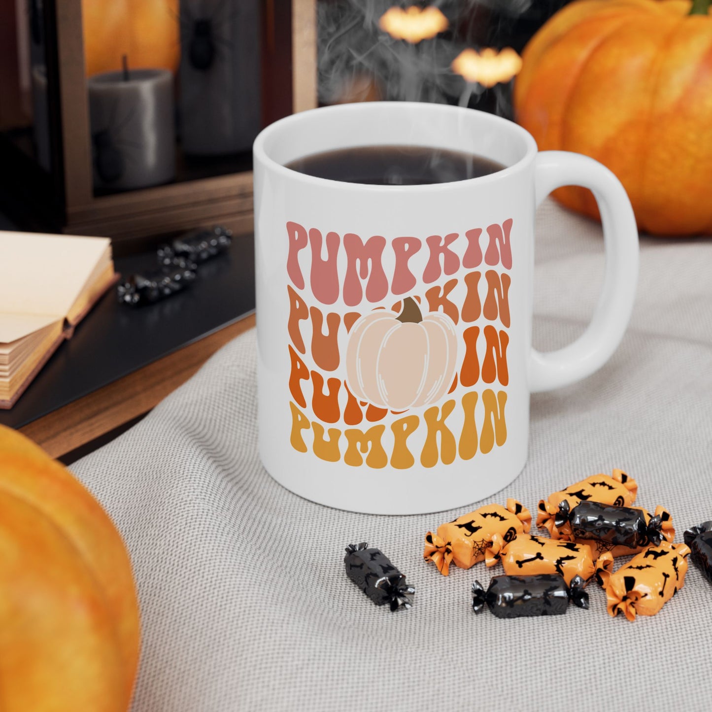 Retro Pumpkin - Fall Thanksgiving Coffee Gift Mug (11oz, 15oz)