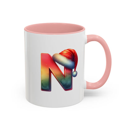 Taza con la letra "N" del alfabeto navideño (11, 15 oz)