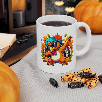 Dabbing Turkey - Fall Thanksgiving Coffee Gift Mug (11oz, 15oz)