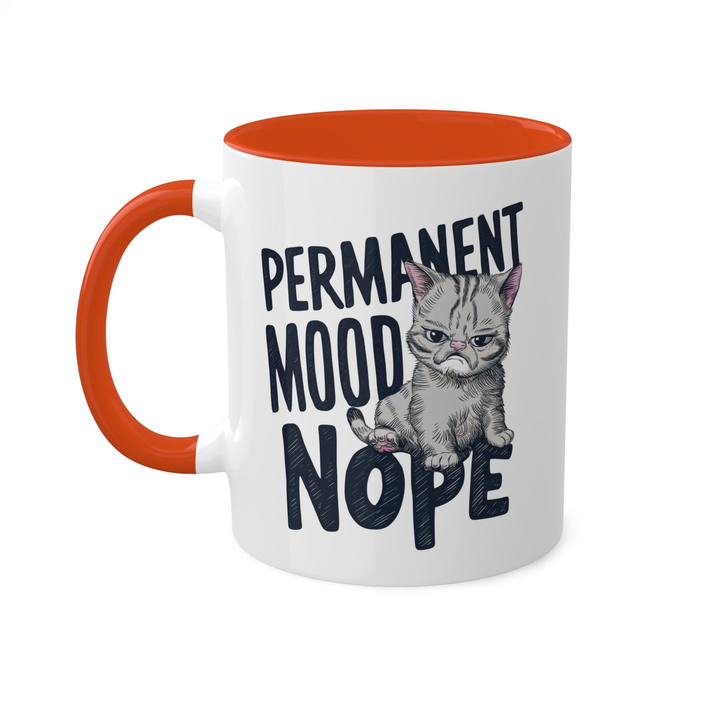 ESTADO DE ÁNIMO PERMANENTE Nope - Taza de café colorida de 11 oz