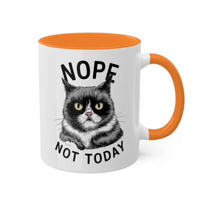 No, hoy no - Taza de café colorida de 11 oz