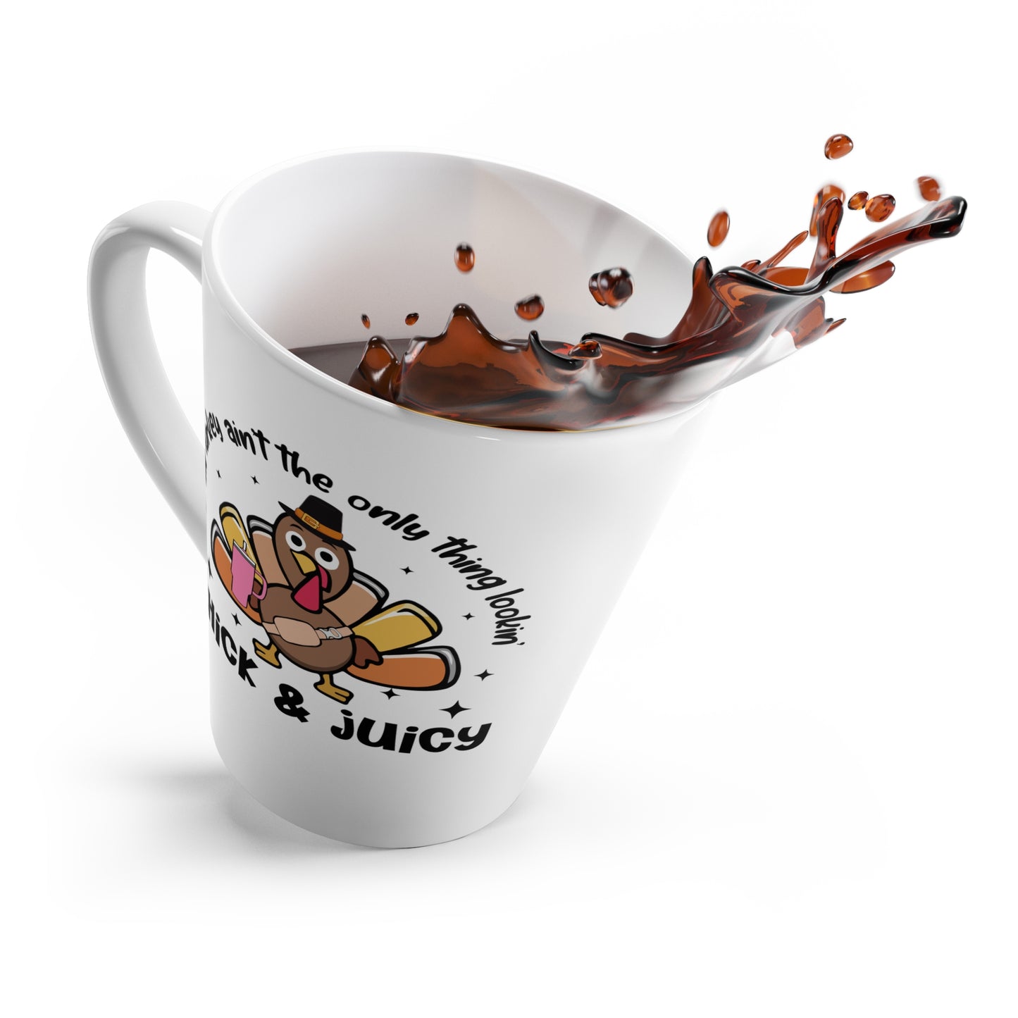 Funny Turkey Thanksgiving Latte Gift Mug - 12 oz