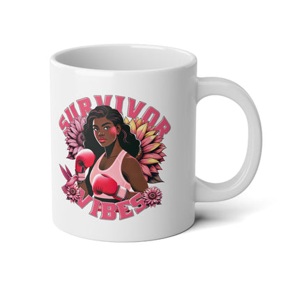 Survivor Vibes - Breast Cancer Awareness Jumbo Mug, 20oz