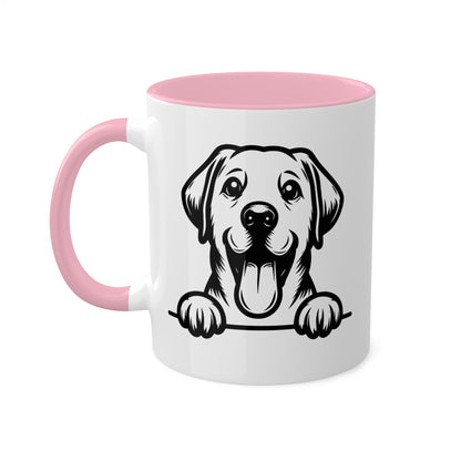 Taza de café con cara de perro Labrador Retriever - Taza colorida de 11 oz