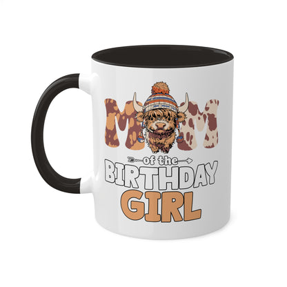 Mamá de la cumpleañera - Taza de café colorida de 11 oz