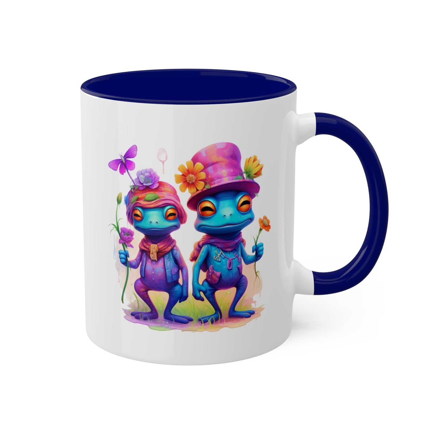 Two Adorable Blue Frogs - 11 oz Colorful & Funny Mug