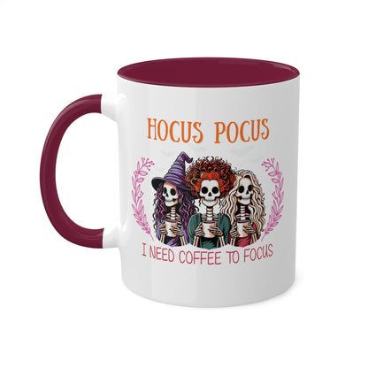 Hocus Pocus I Need Coffee To Focus - 11oz Colorful Halloween Mug