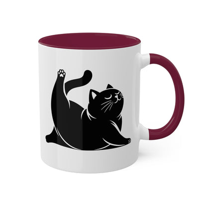 Cute Yoga Cat Stretching - 11oz Colorful Mug