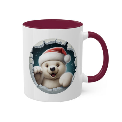 Lindo oso polar navideño: taza de regalo navideña de 11 oz