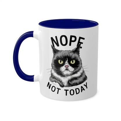 No, hoy no - Taza de café colorida de 11 oz