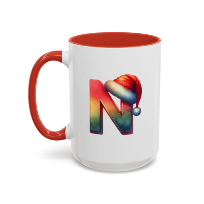 Taza con la letra "N" del alfabeto navideño (11, 15 oz)