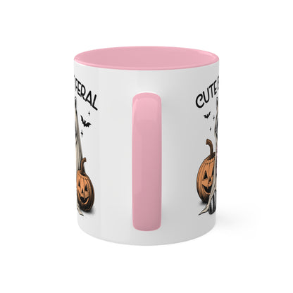 Cute But Feral With Adorable Raccoon - 11oz Colorful Halloween Mug