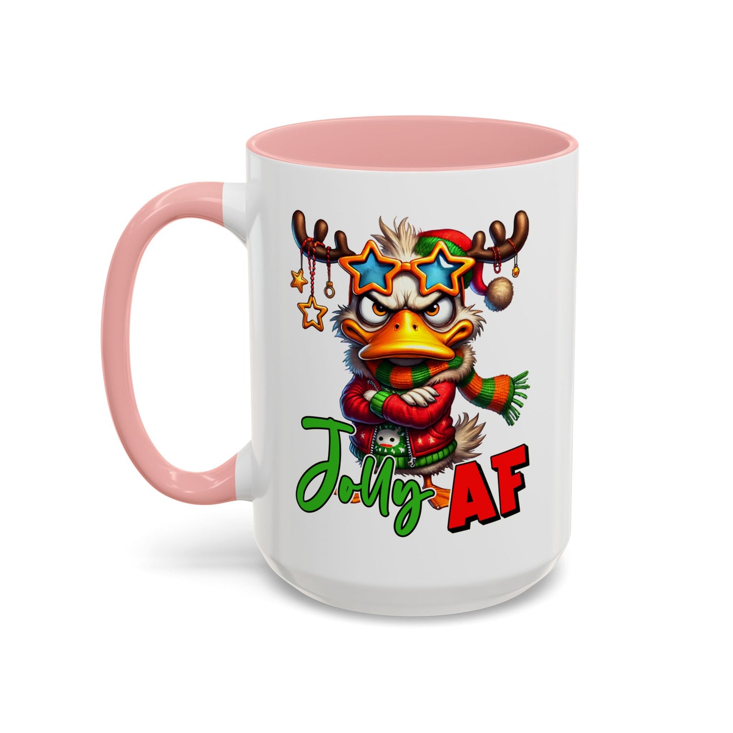 Jolly AF - Funny Christmas Duck Holiday Gift Mug (11oz, 15oz)