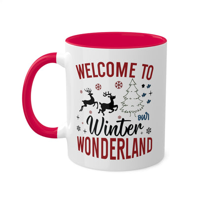 Welcome To Our Winter Wonderland - 11 oz Colorful Christmas Gift Mug