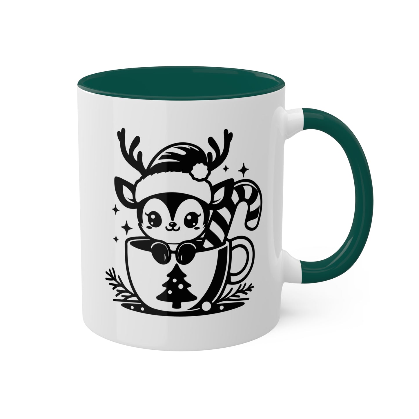 Cute Christmas Cartoon Reindeer - 11 oz Holiday Gift Mug