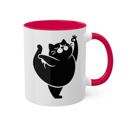 Cute Yoga Cat Pose - 11oz Colorful Mug