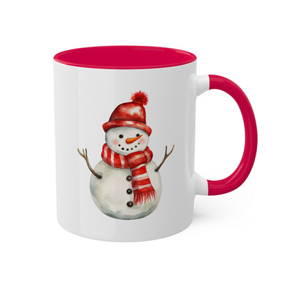 Cute Red Christmas Snowman - 11 oz Holiday Gift Mug