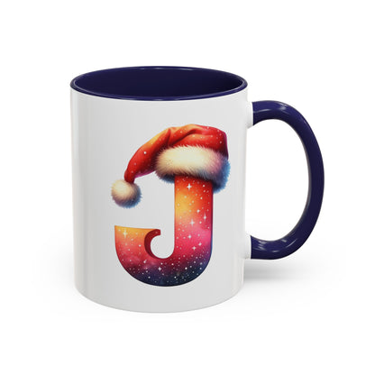 "J" Christmas Alphabet Letter - Holiday Gift Mug (11, 15oz)