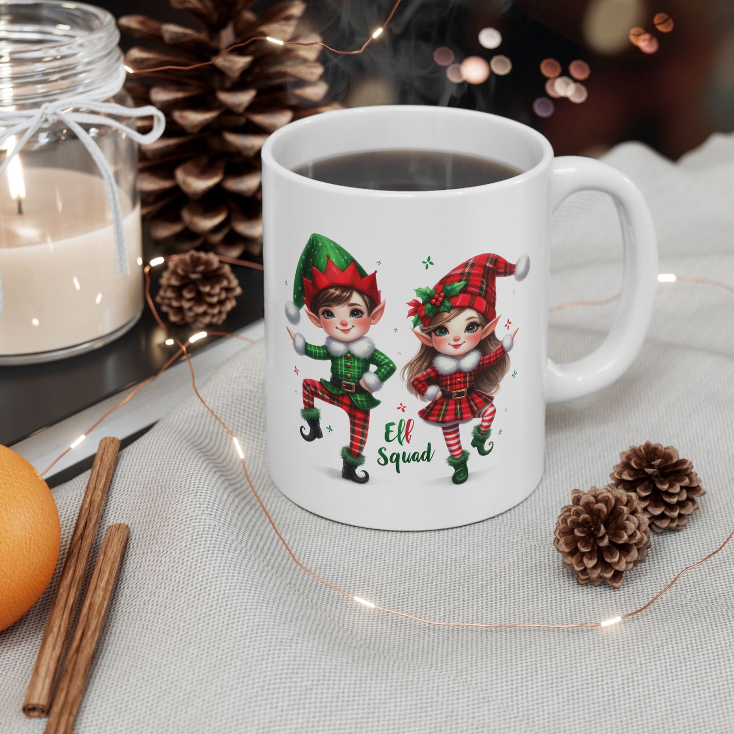 Cute Elf Squad - Winter Coffee Mug (11oz, 15oz)